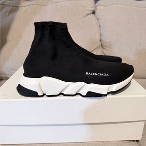 Balenciaga Black and White Sock Sneakers